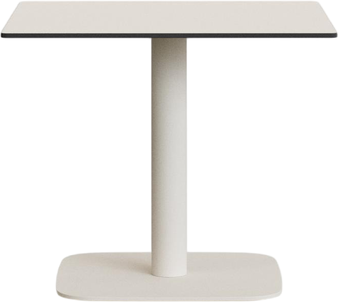 Udendørscafébord Kave Home Tiaret 73   ø68 Cm Hvid Stål Og Højtrykslaminat
