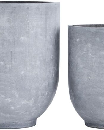 Udendørskrukker Og Potter Sæt   Stk House Doctor Gard Grå   Frostsikre Fiberler Med Betonfinish ø50ã H55 Cm