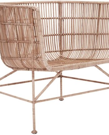 Udendørslænestol House Doctor Coon   Natur Rattan Og Sort Jern H70   B65     L70 Cm