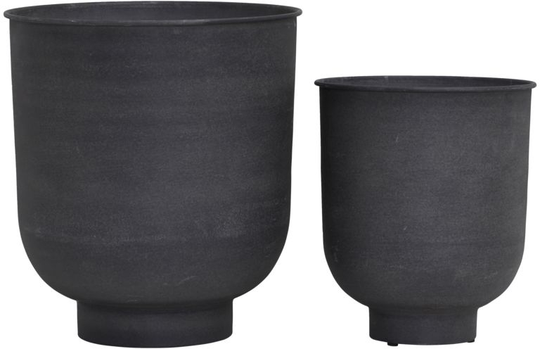 Urtepotter Og Krukker Sæt House Doctor Vig Grå Jern ø40 H45 Cm