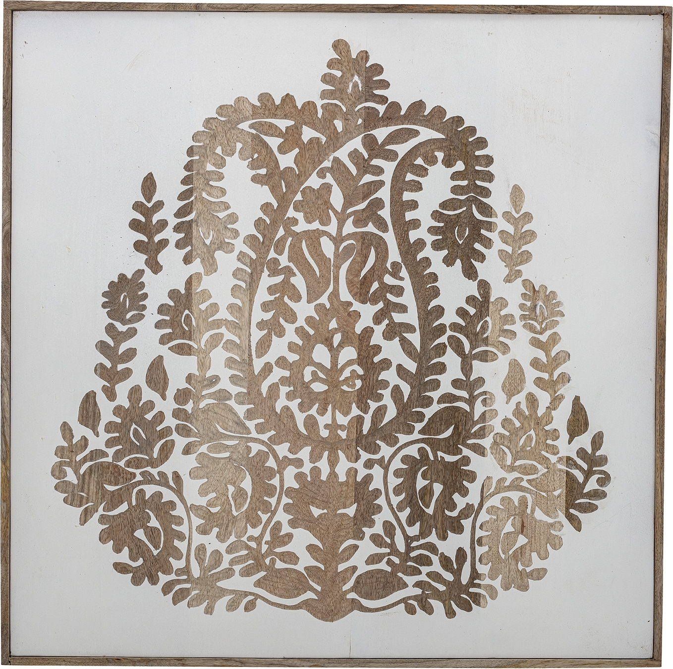 Vægdekoration Creative Collection Nevil Hvidt Mangotræ Håndlavet 70x70 Cm