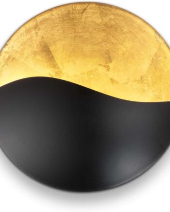Væglampe Ideal Lux Sunrise ø35 Cm Mat Sort Metal Med Satin Mørk Guld Finish Indendørs Belysning