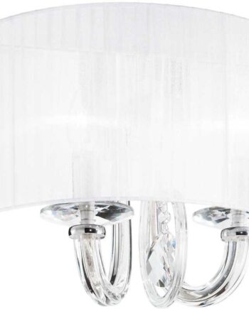 Væglampe Ideal Lux Swan Hvid Krom 44   30   22 Cm Glas Med Krystaldetalje Væglys
