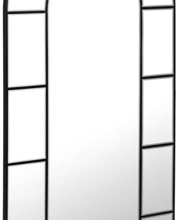 Vægspejl Kave Home Nediva 165x88 Cm Sort Metalramme Vinduesdesign