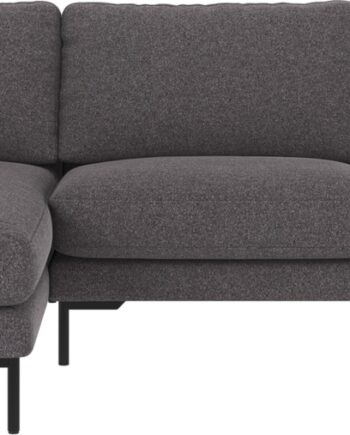 Venstrevendt Chaiselongsofa Rowico Corwin Brenda Mørkegrå Med Pulverlakerede Metalben H83ã B270ã D160 Cm