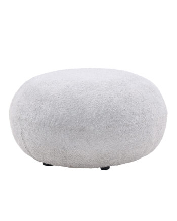 Venture Design Bologna Puf  Rund Lysegrå Polyester Bamsestof Og Mdf  ø74