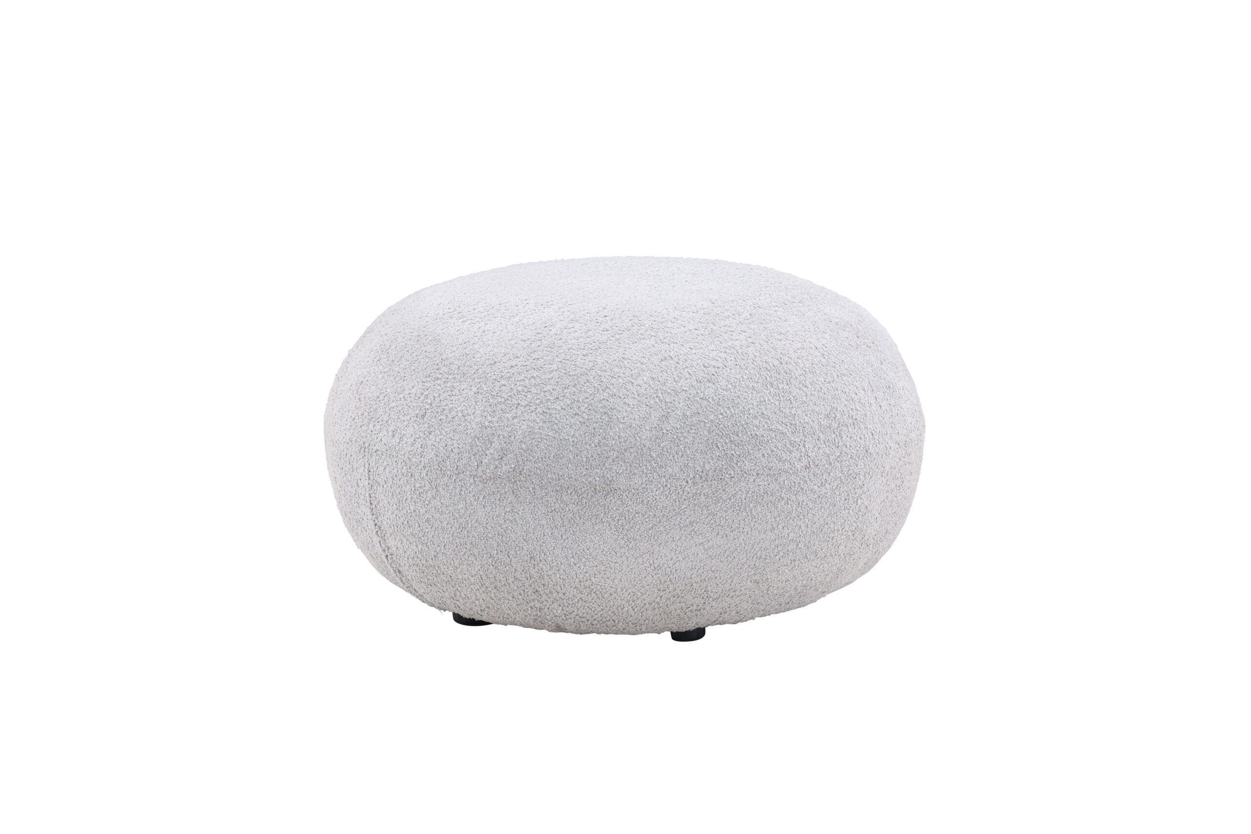 Venture Design Bologna Puf Rund Lysegrå Polyester Bamsestof Og Mdf ø74