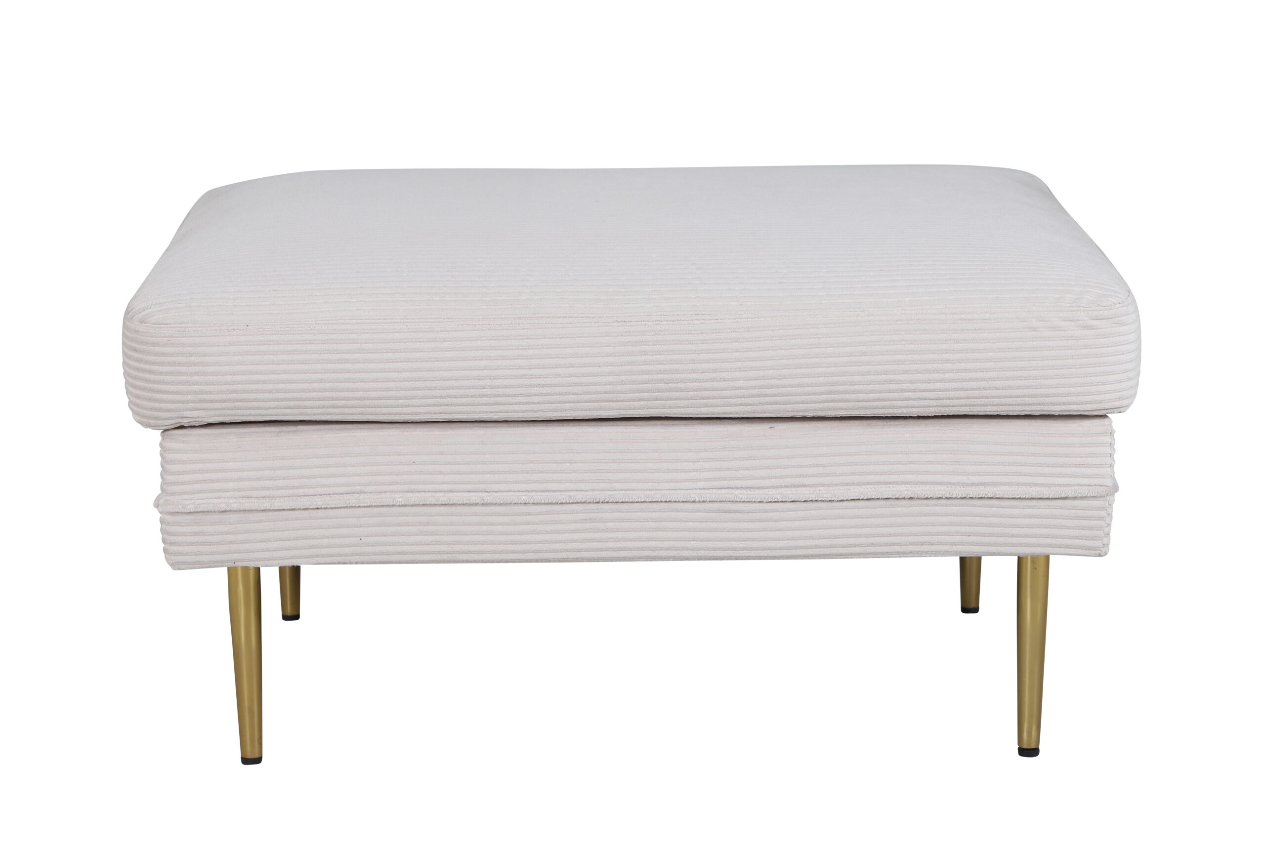 Venture Design Boom Puf Rektangulær Lys Beige Fløjl Og Messing Stål 90x70