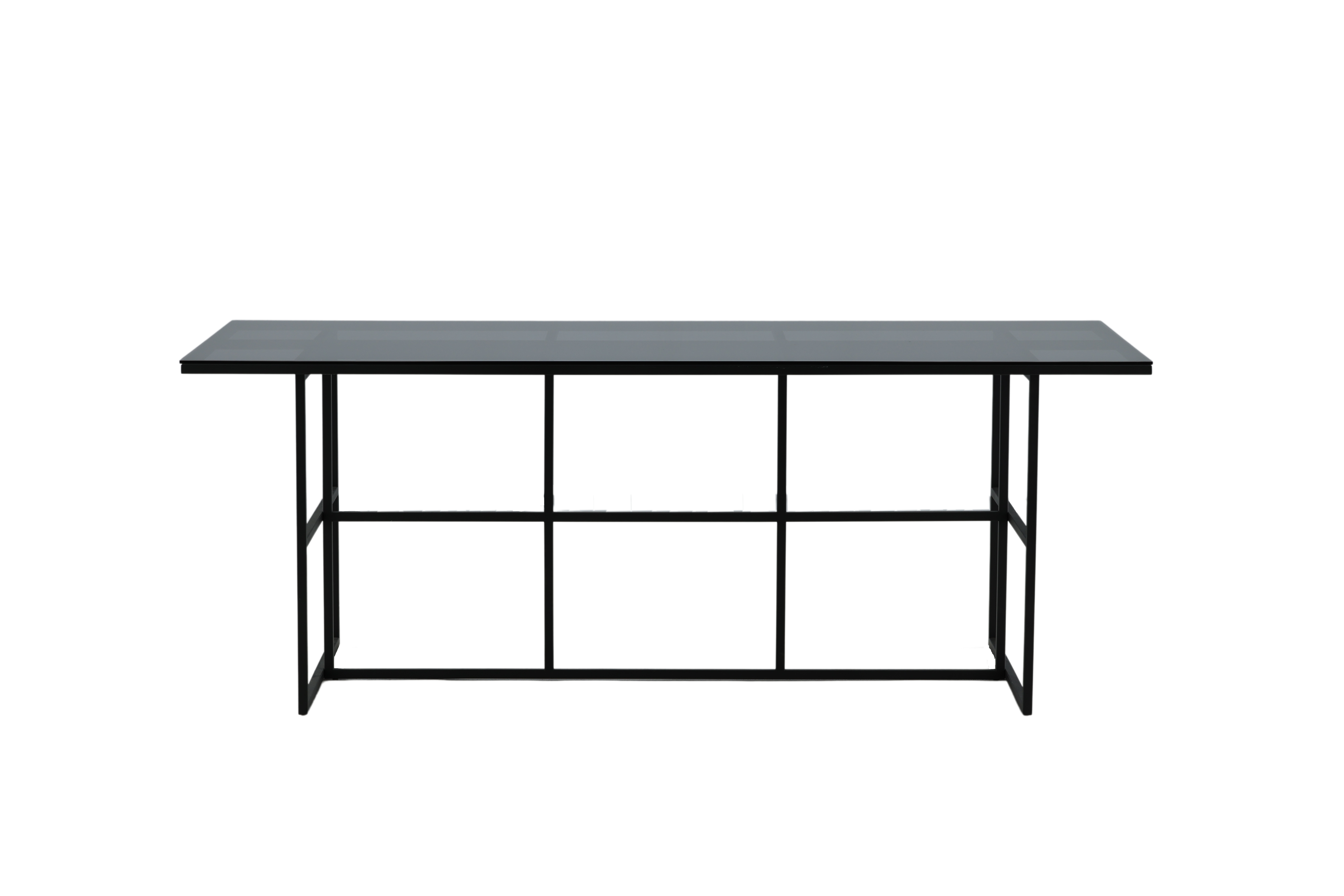 Venture Design Leif Spisebord  Rektangulær Røgfarvet Glas Og Sort Stål  200x90