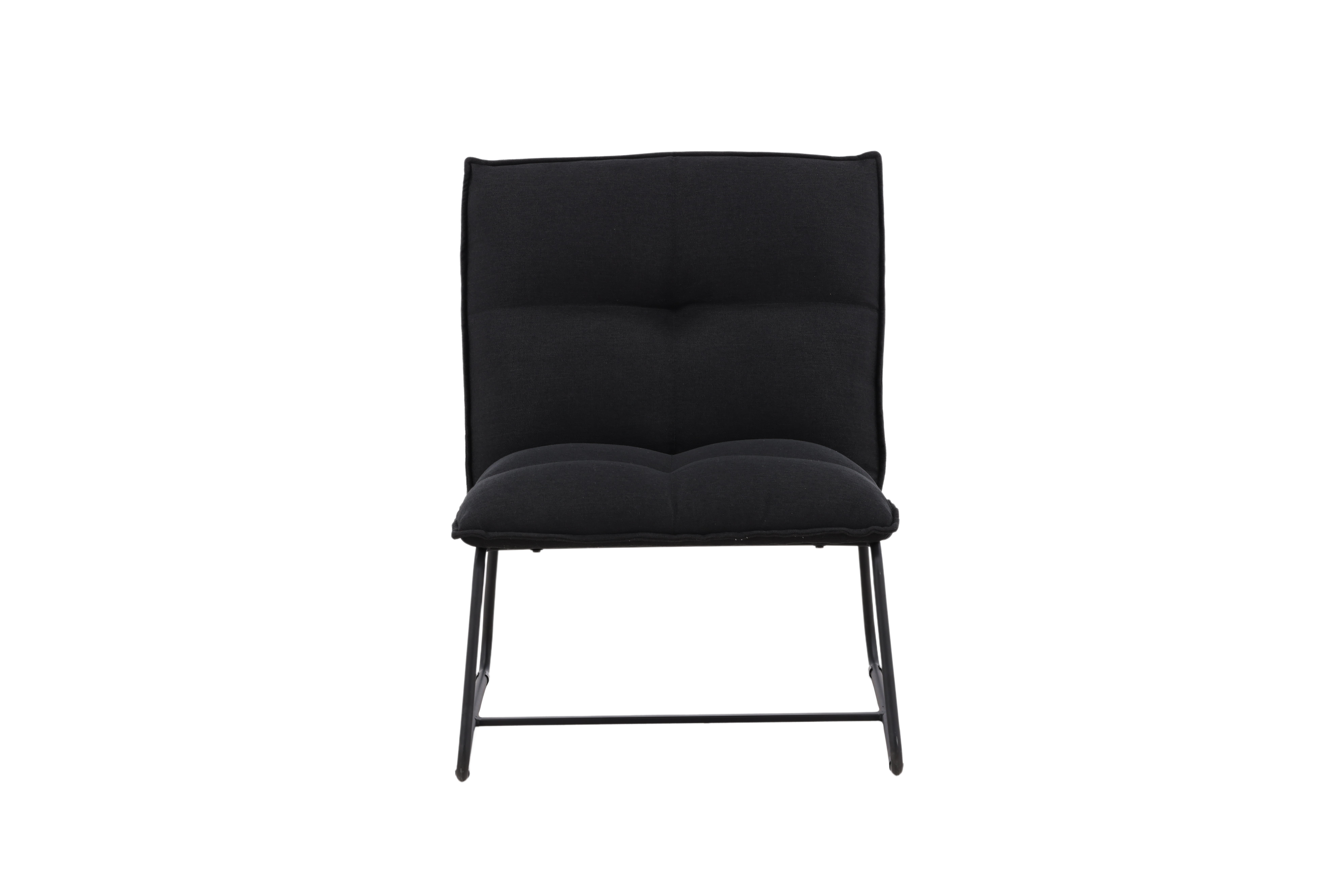 Venture Design Madison Loungestol Sort Linned Og Sort Stål
