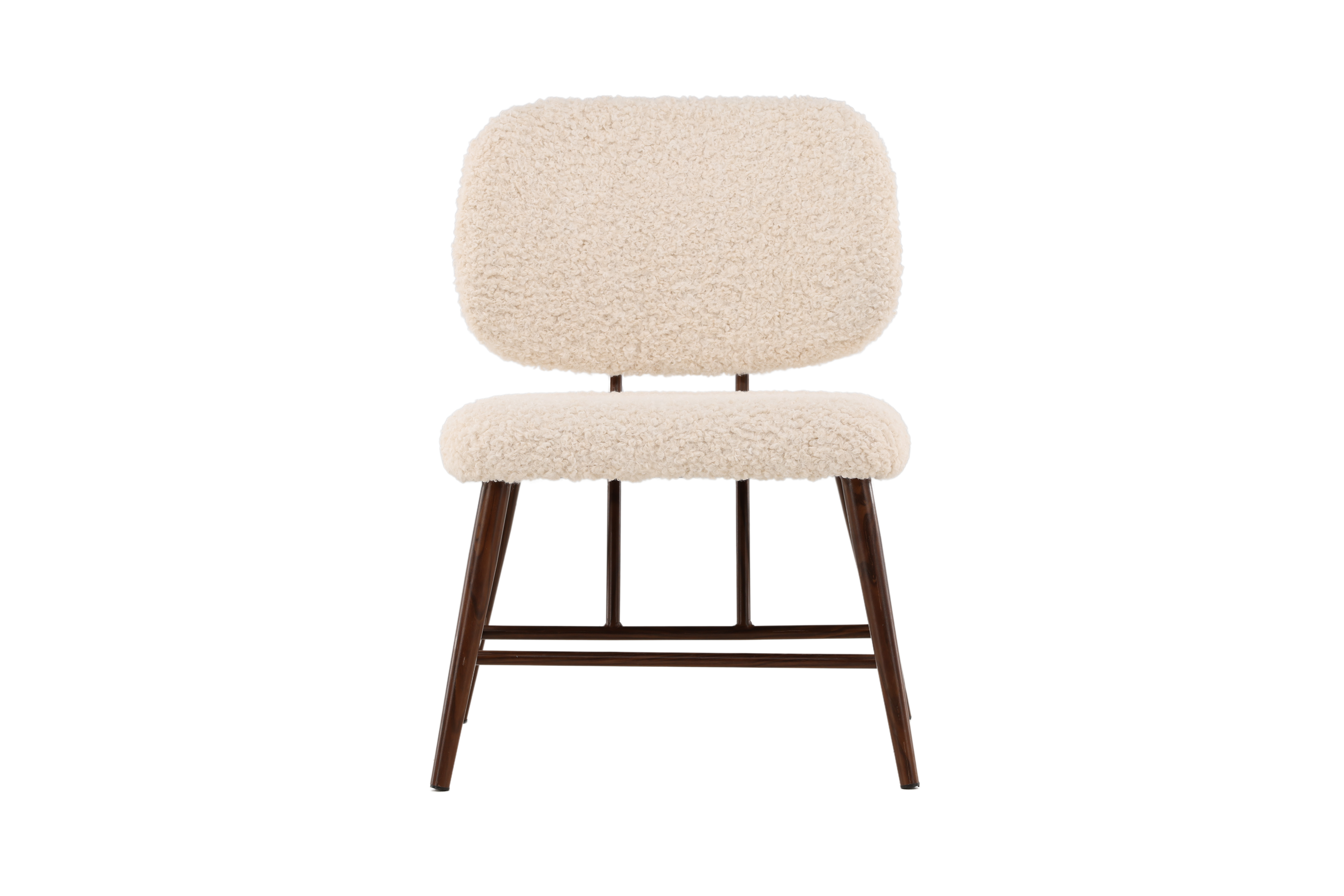 Venture Design Midland Loungestol Hvid Bamsestof Polyester Og Brun Stål