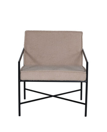Venture Design Rakel Lænestol Beige Bamsestof Polyester Og Sort Stål