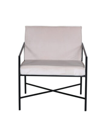 Venture Design Rakel Lænestol Beige Fløjl Og Sort Stål