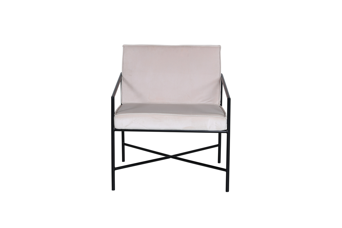 Venture Design Rakel Lænestol Beige Fløjl Og Sort Stål