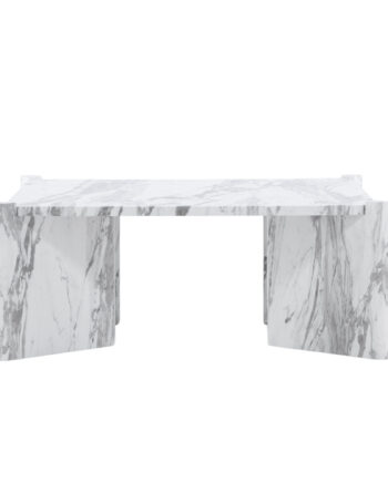 Venture Design Rogaland Sofabord  Kvadratisk Hvid Marmorlook Mdf  100x100