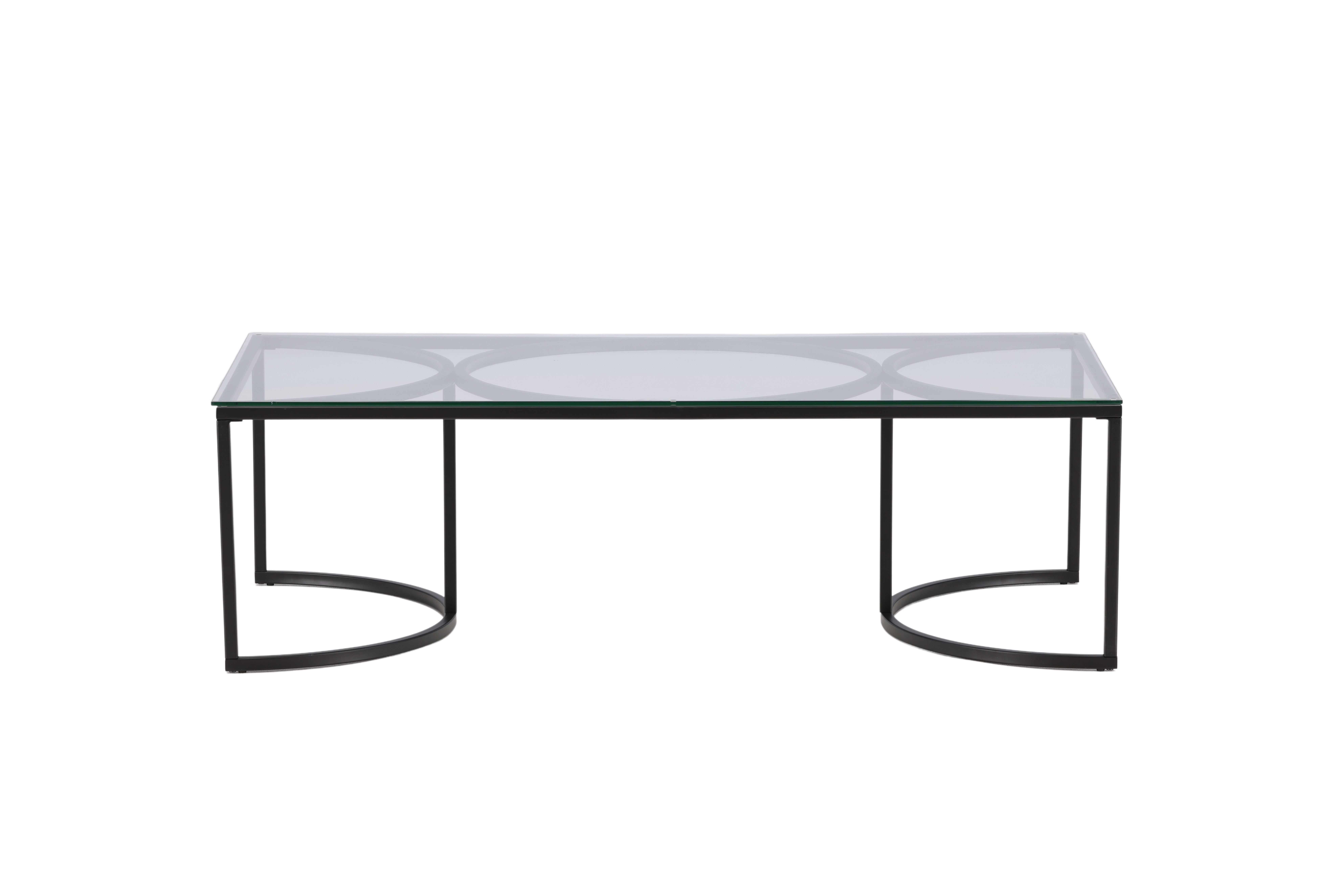 Venture Design Skanör Sofabord  Rektangulær Klar Glas Og Sort Stål  140x70