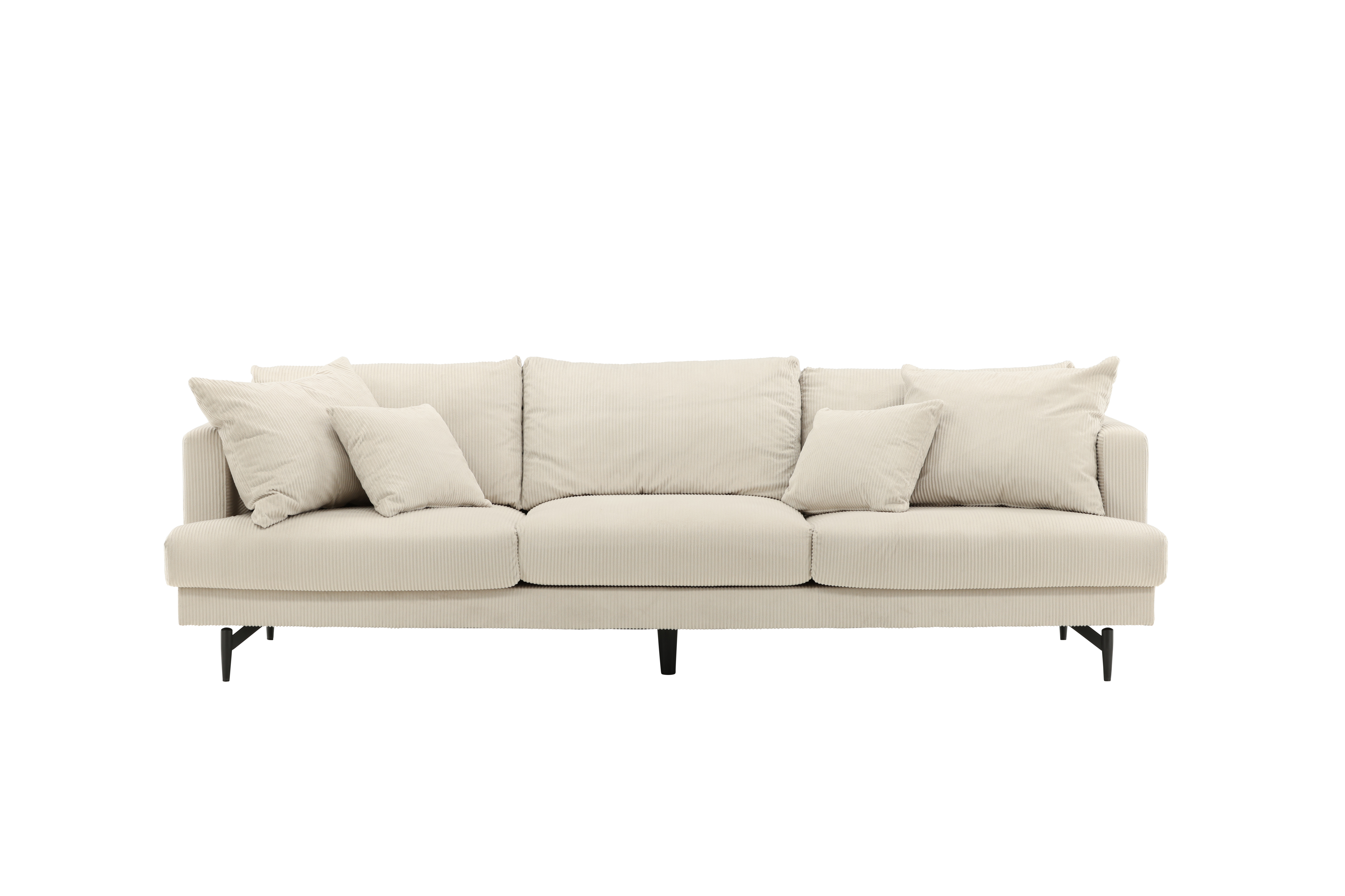 Venture Design Sofia   Pers  Sofa Beige Fløjl Og Sort Stål