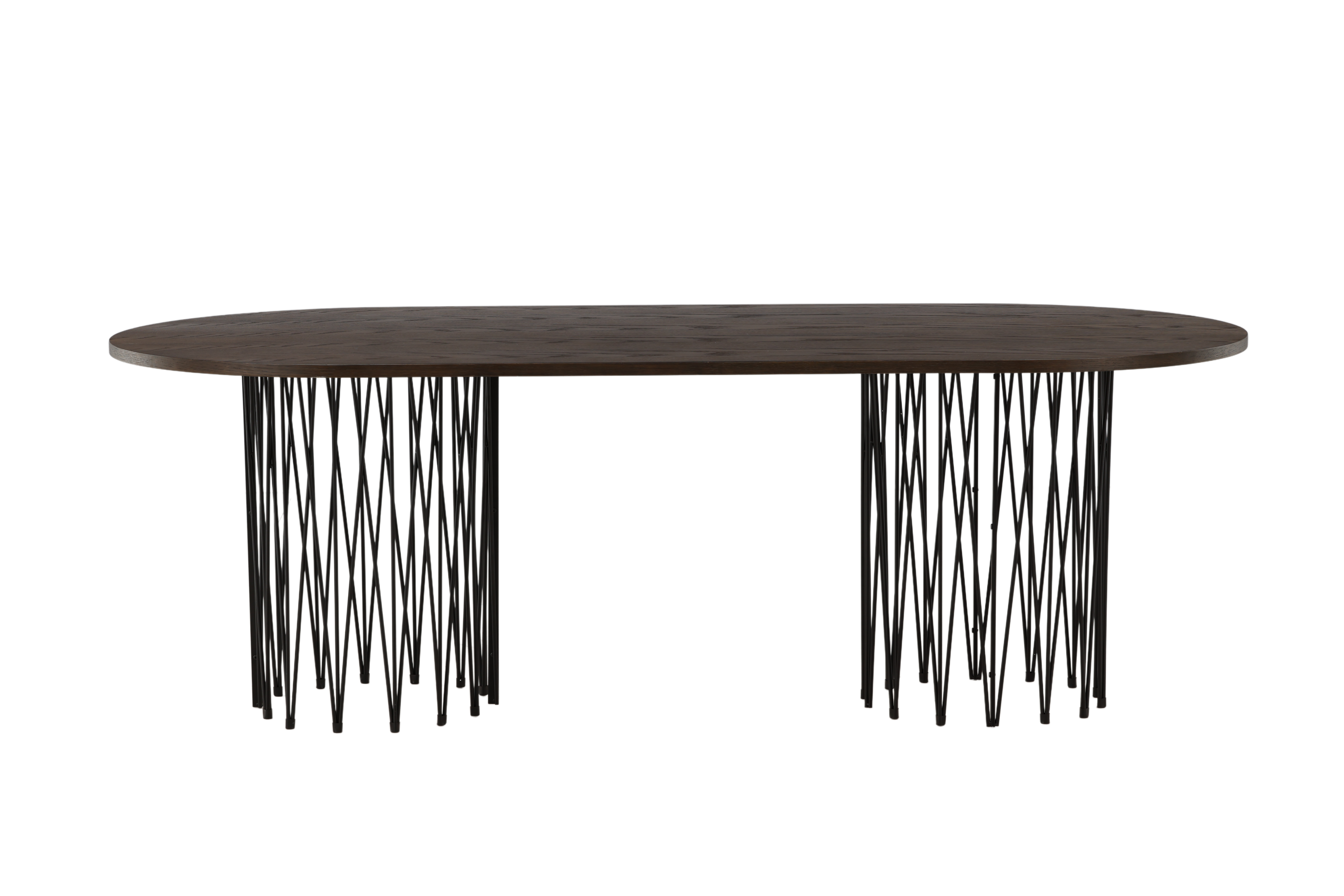 Venture Design Stone Spisebord  Oval Mokka Finér Og Sort Stål  220x100