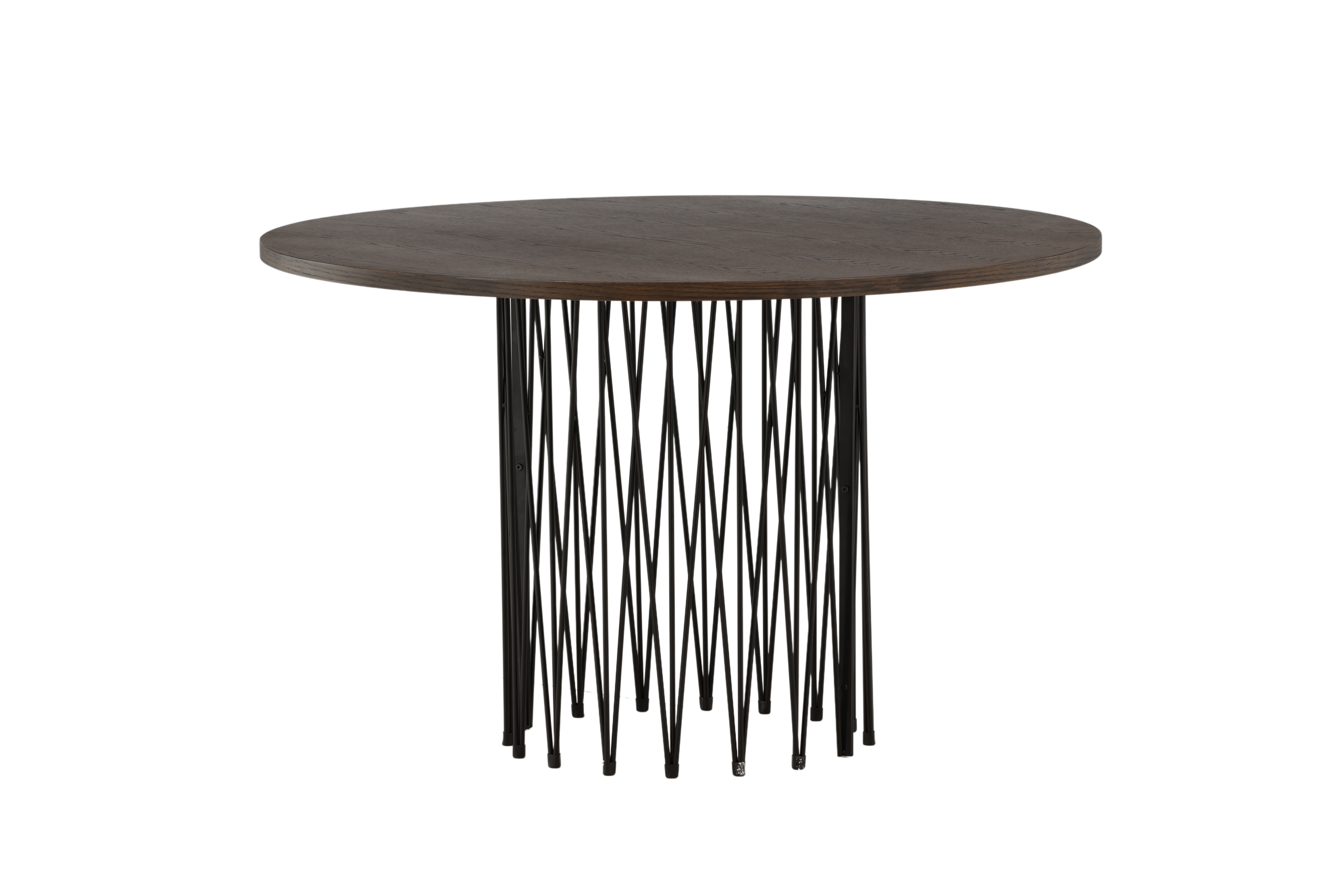 Venture Design Stone Spisebord  Rund Mokka Finér Og Sort Stål  ø120