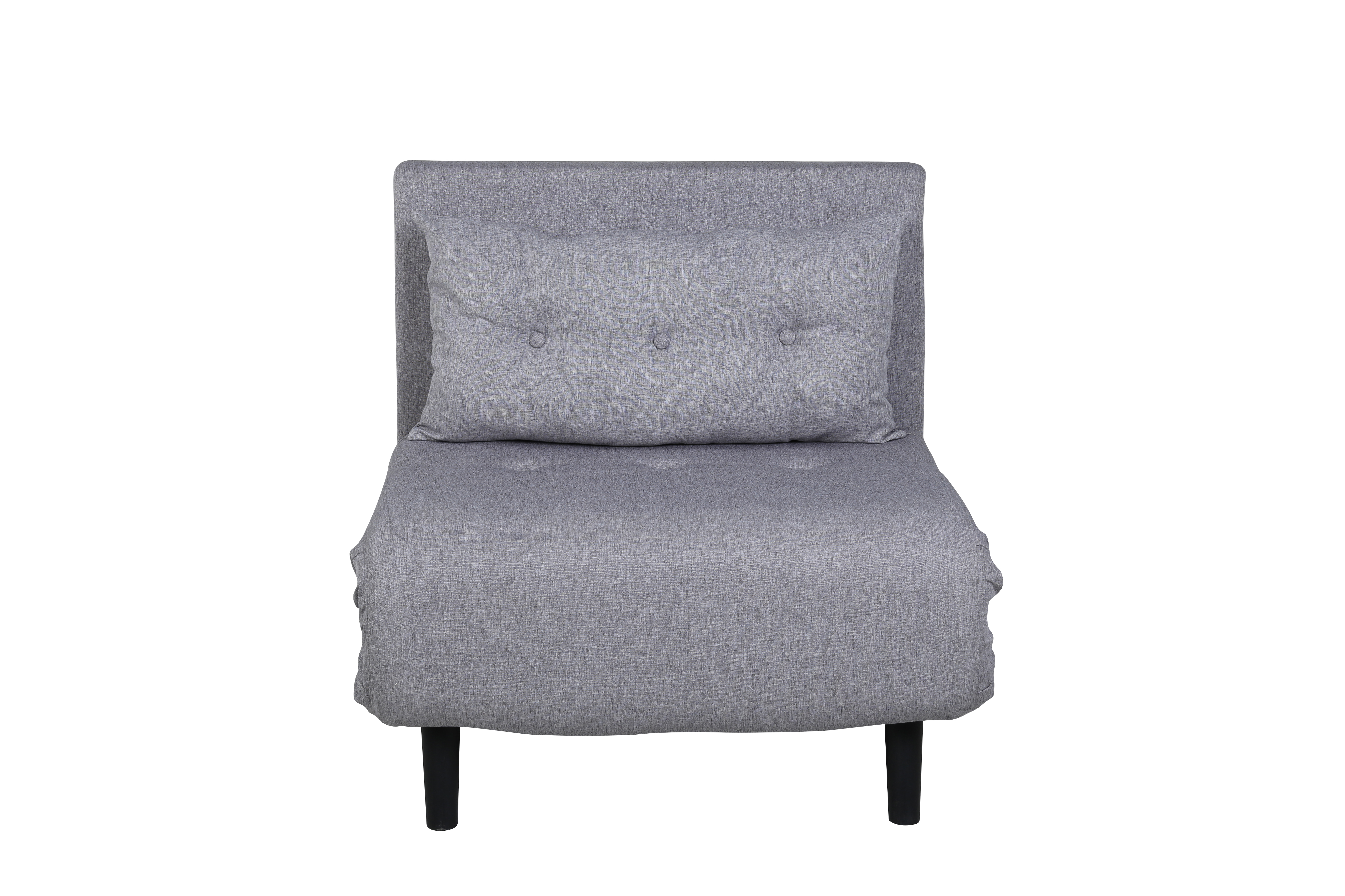 Venture Design Vicky Sovesofa  Enkelt Grå Polyester Og Sort Stål  190x73