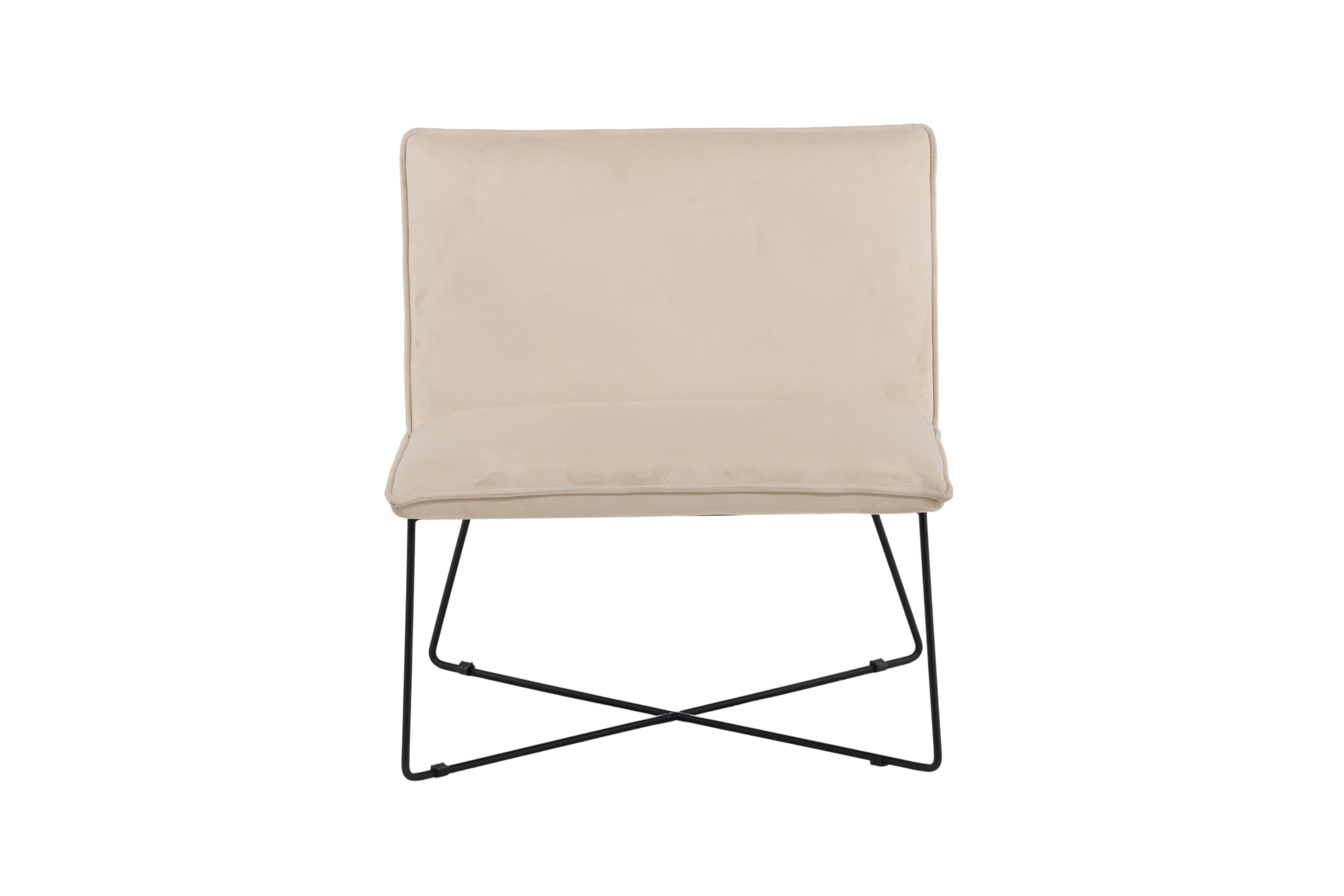 Venture Design  -lounge Stol Beige Fløjl Og Sort Stål