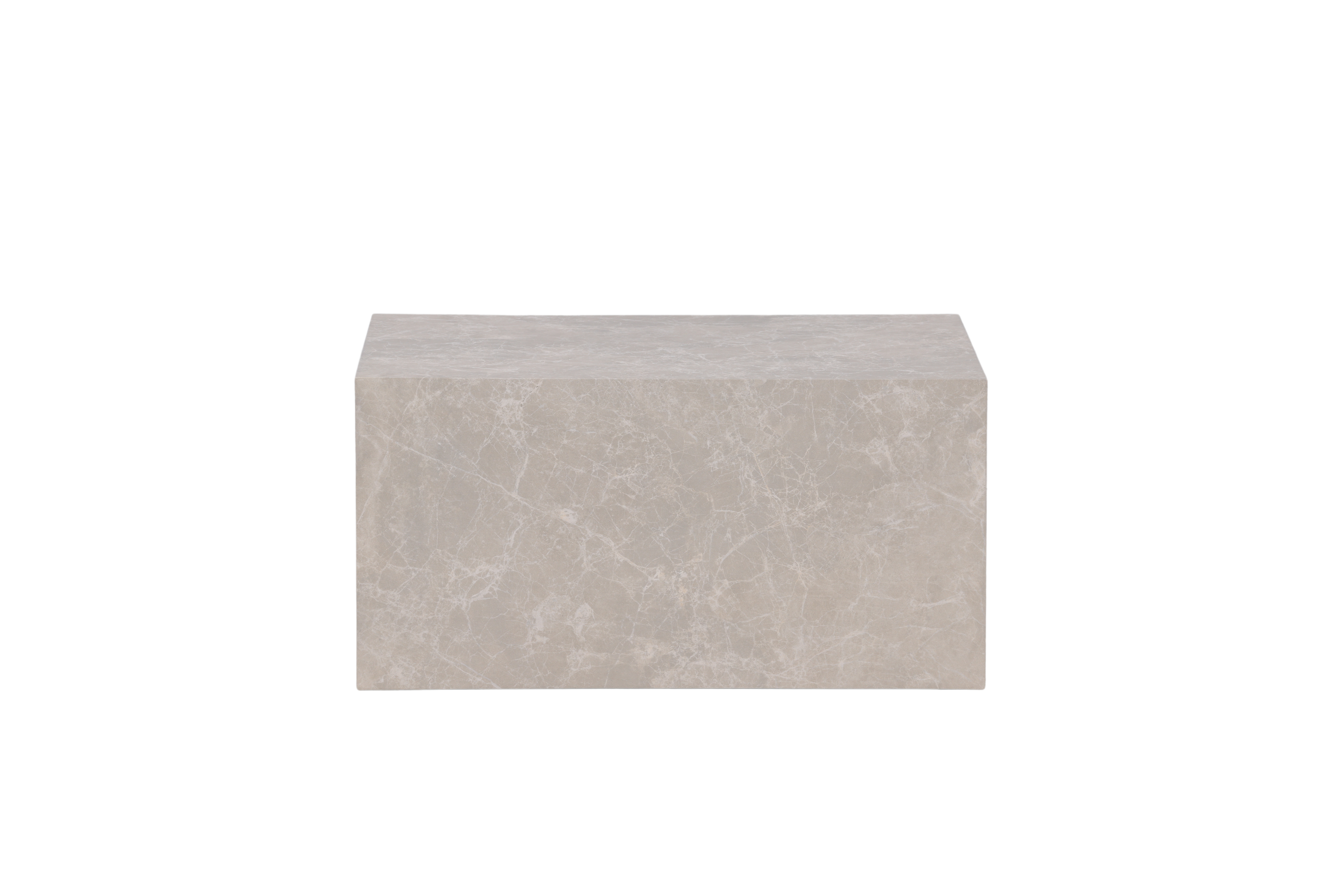 Venture Design York Low Sofabord  Rektangulær Beige Marmormønstret Mdf  80x60