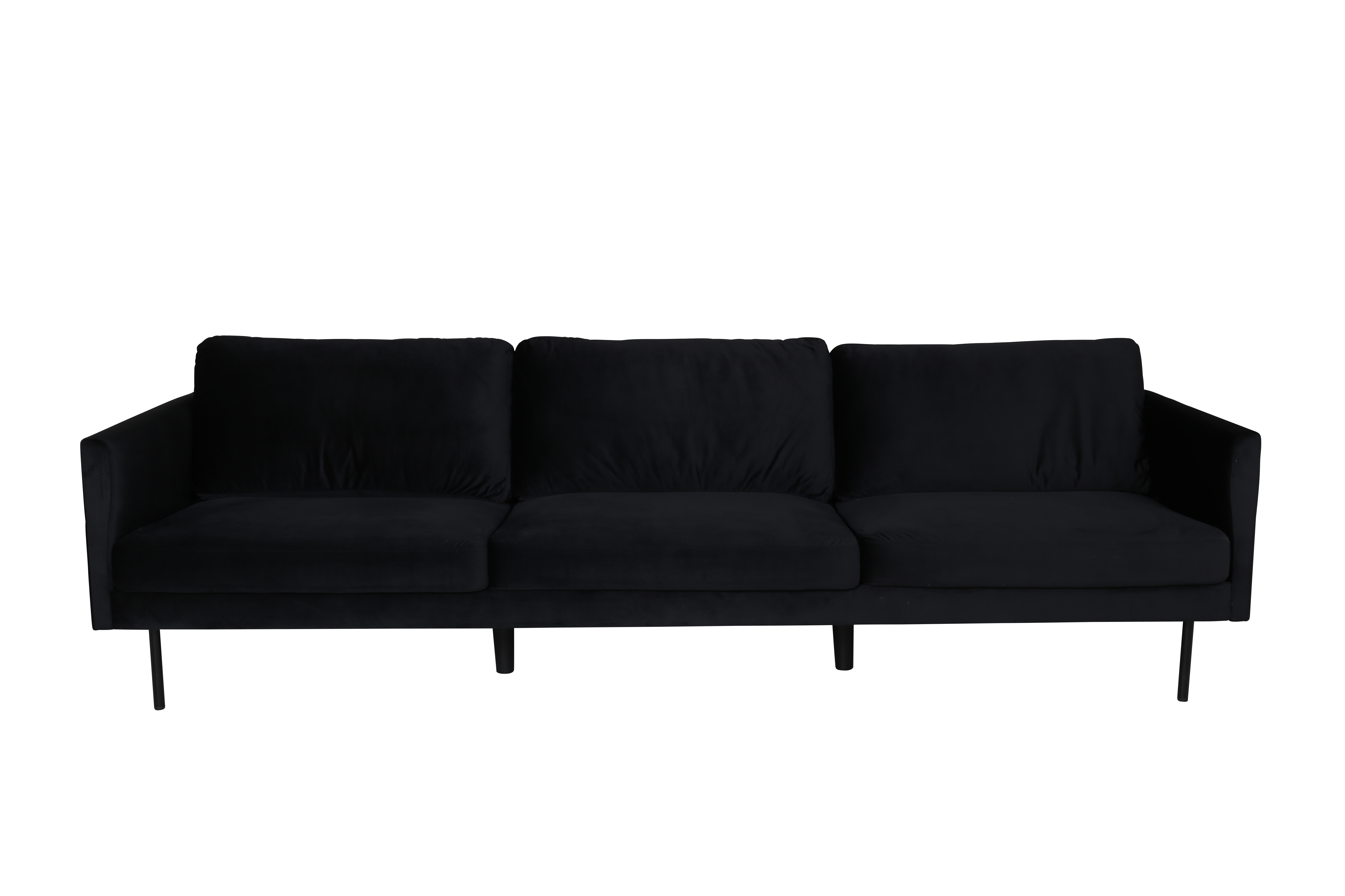 Venture Design Zoom   Pers  Sofa Sort Fløjl Og Sort Stål