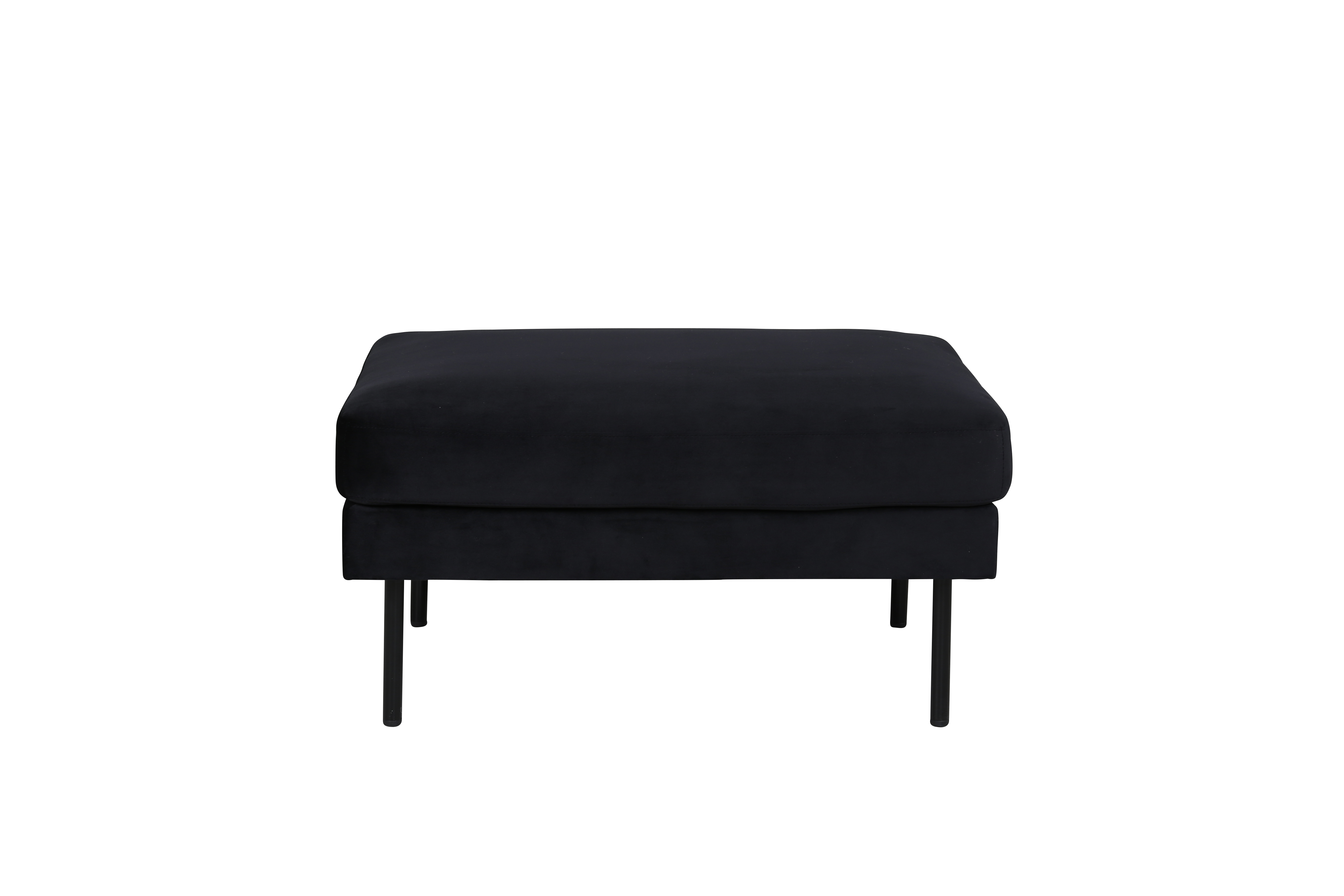 Venture Design Zoom Puf  Rektangulær Sort Fløjl Og Sort Stål  85x64