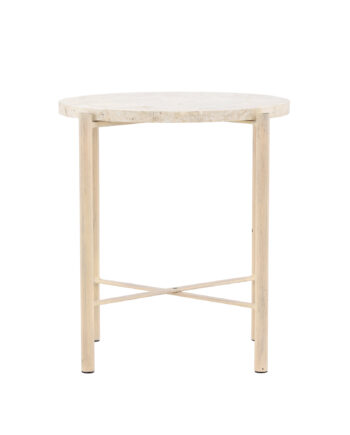 Vind Collection Sandhamn Sofabord  Rund Beige Mactan Sten Og Jern  ø40