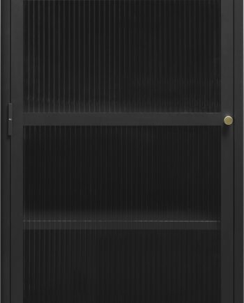 Vitrine- Og Displayskab Nordique Design Bronco H160ã 58ã 40 Cm Sort Stål-glas