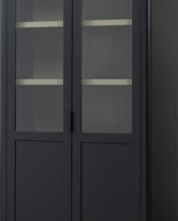 Vitrineskab Buffetskab Woood Gunnar Mat Sort Fsc Fyrretræ H217 B120 D48 Cm