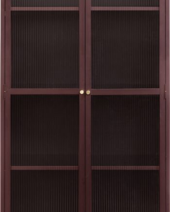 Vitrineskab Nordique Design Bronco   Vinrødt   Stål   Rillet Glas  H190ã B90ã D40 Cm