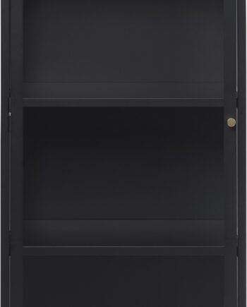 Vitrineskab Nordique Design Carmel   Sort Koldvalset Stål Med Hærket Glas H160ã B40