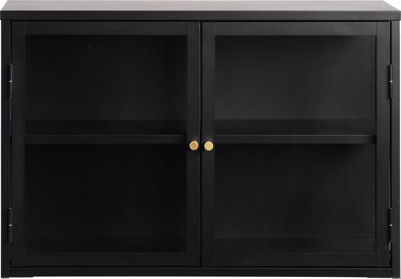 Vitrineskab Nordique Design Carmel Sort Koldvalset Stål Hærdet Glas H60ã B90 Cm