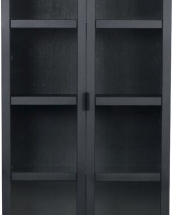 Vitrineskab Rowico Everett Fsc-eg Med Glaslåger  Sort Metalbase H195ã B95ã D41 Cm