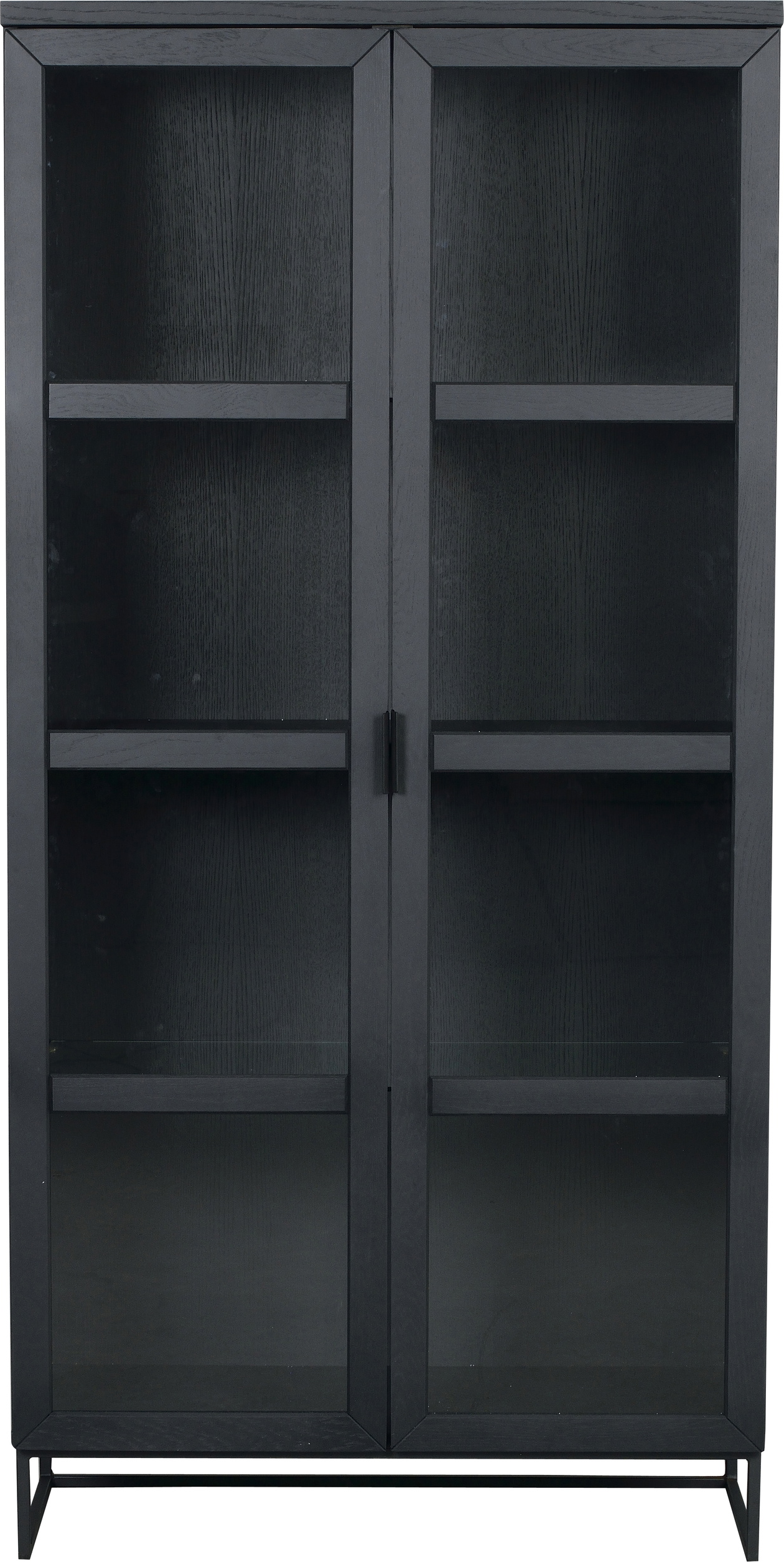 Vitrineskab Rowico Everett Fsc-eg Med Glaslåger  Sort Metalbase H195ã B95ã D41 Cm