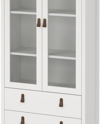 Vitrineskab Vesterholm Lunor Glasvitrine  Hvid    Glasdøre    Skuffer  Spånplade  H199ã B78ã D32 Cm  Fsc  Klar Til Vægmontering