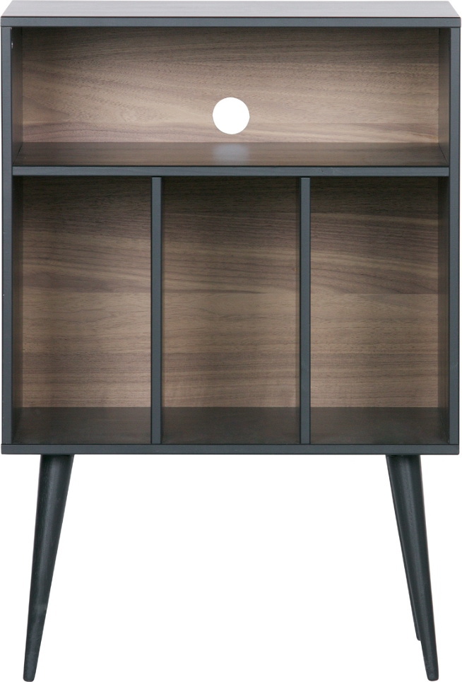Vitrineskab Woood Exclusive James Sort Natur   Lp-opbevaring   Forstærker-sektion  83ã 60ã 44 Cm