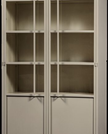 Vitrineskab Woood Exhibit Sandfarvet  Pulverlakeret Jern    Hylder  H203 Cm