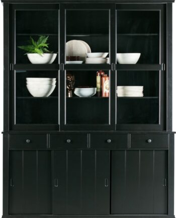 Vitrineskab Woood Lagos   Sort Fsc-fyrretræ  H214ã B48ã L166 Cm