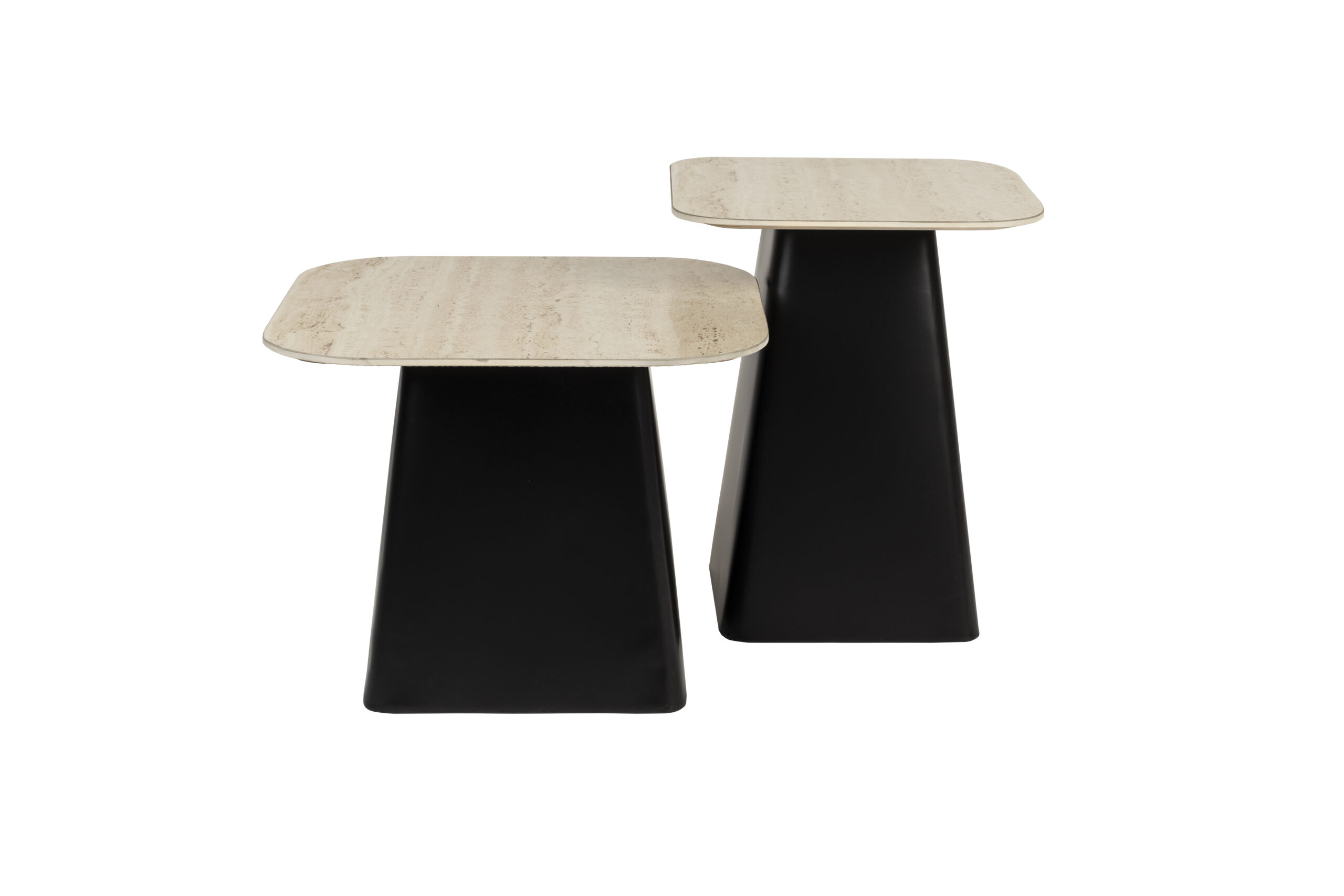 White Label Living Baru Sidebord Beige Keramik Og Sort Jern Sæt Med