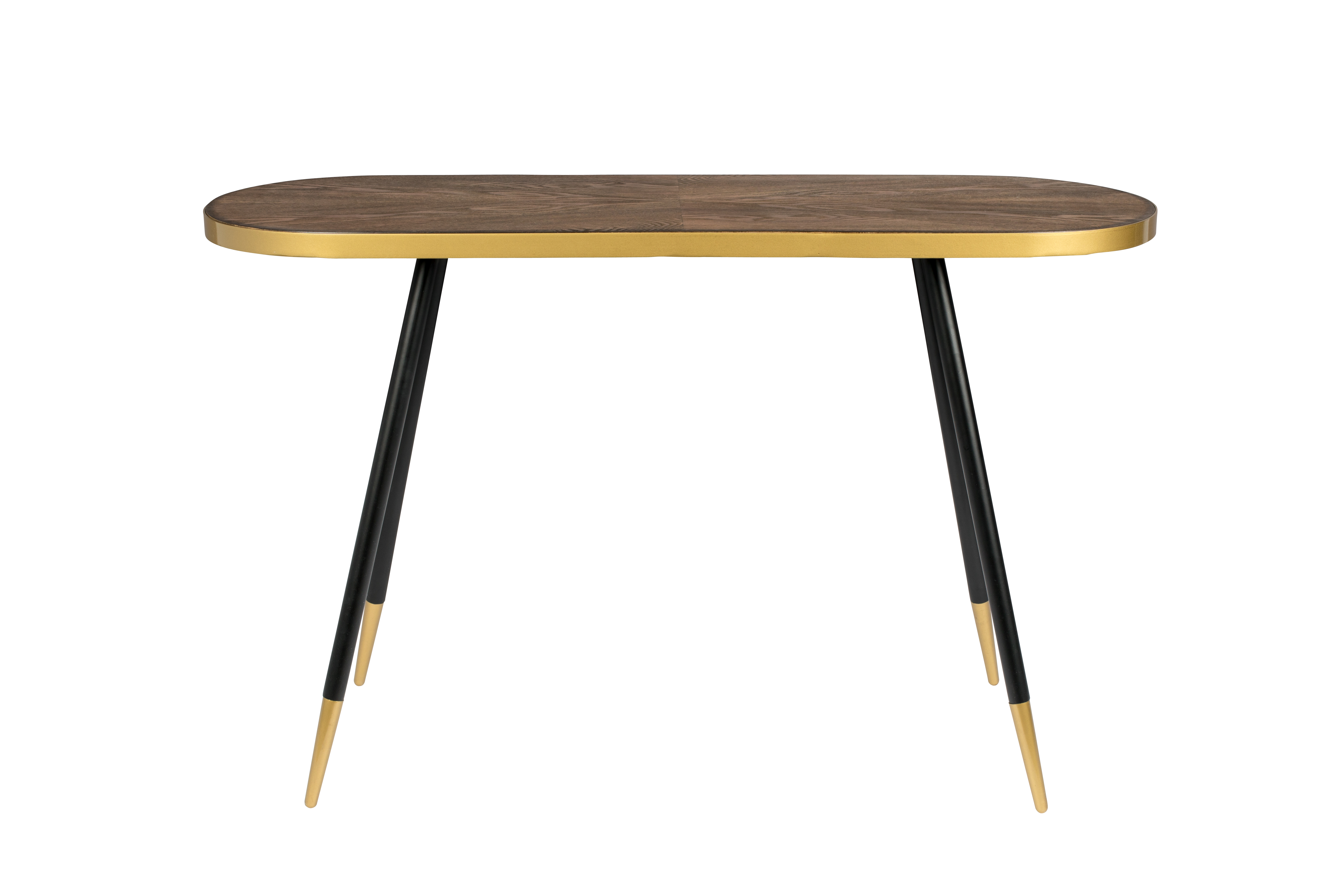 White Label Living Denise Konsolbord  Oval Brun Askefinér Og Metal  121x41