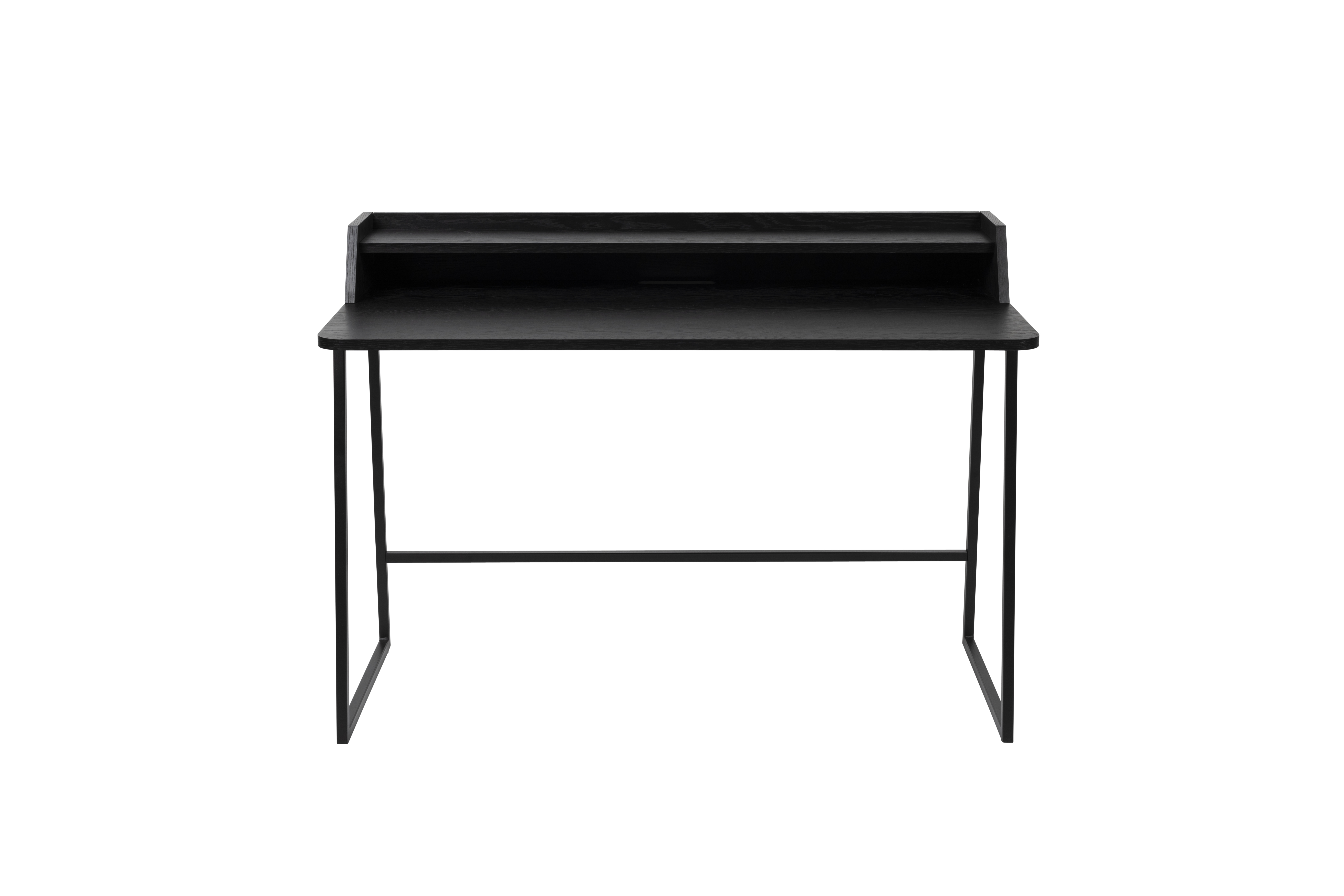 White Label Living Giorgio Skrivebord       Hylde Sort Egefinér Og Sort Metal  120x60