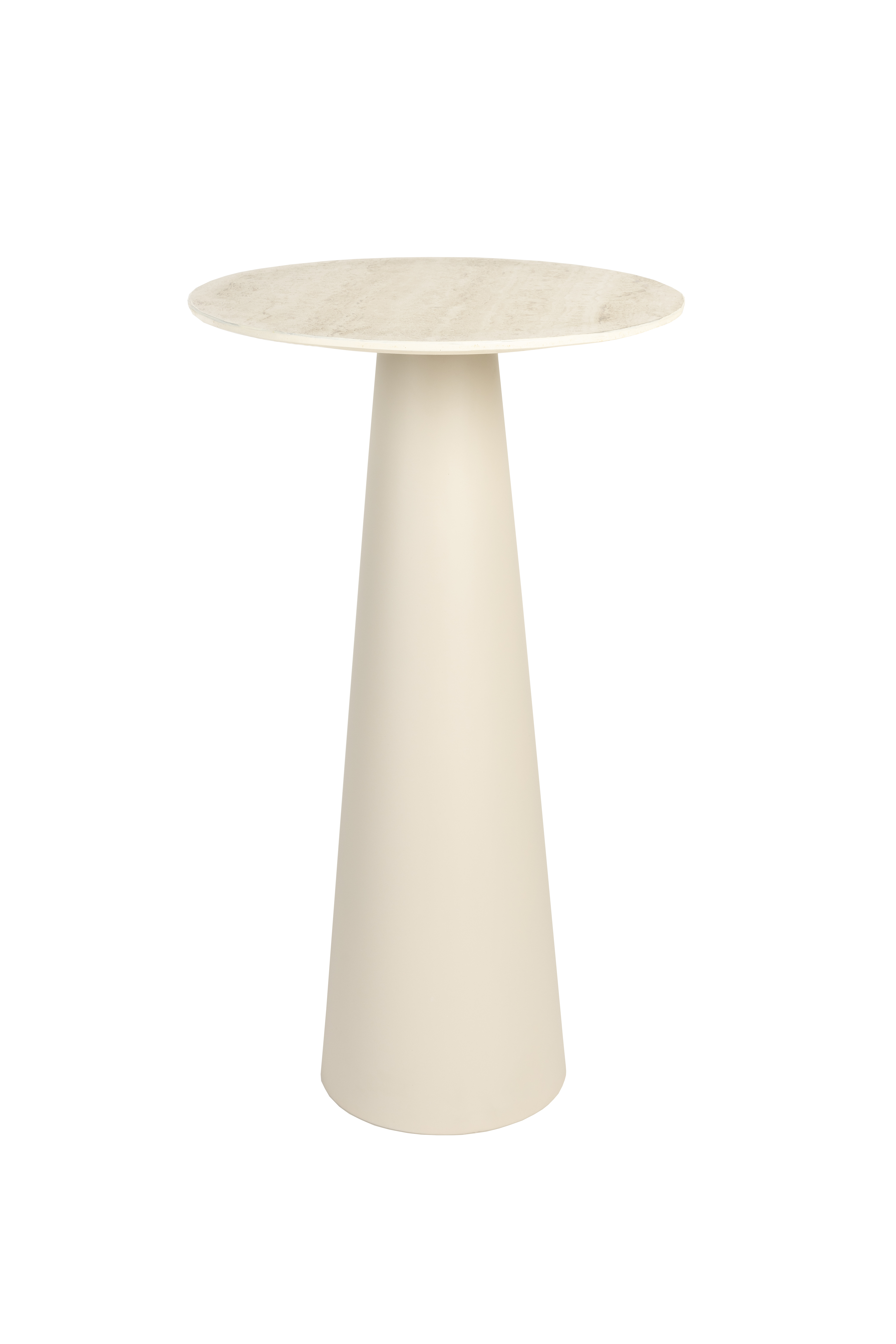 White Label Living Joya Sidebord  Høj  Rund Beige Keramik Jern  ø40