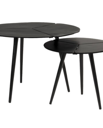 White Label Living Kourdeboer Sidebord Sort Aluminium  Sæt Med