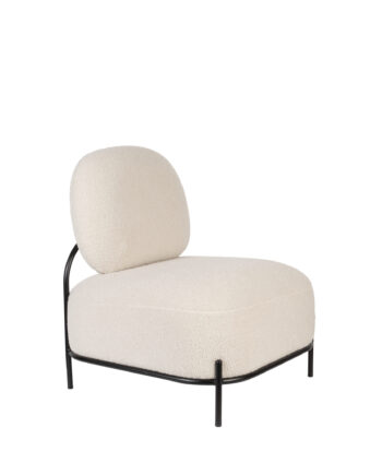 White Label Living Polly Loungestol Elfenben Bamsestof Og Jern
