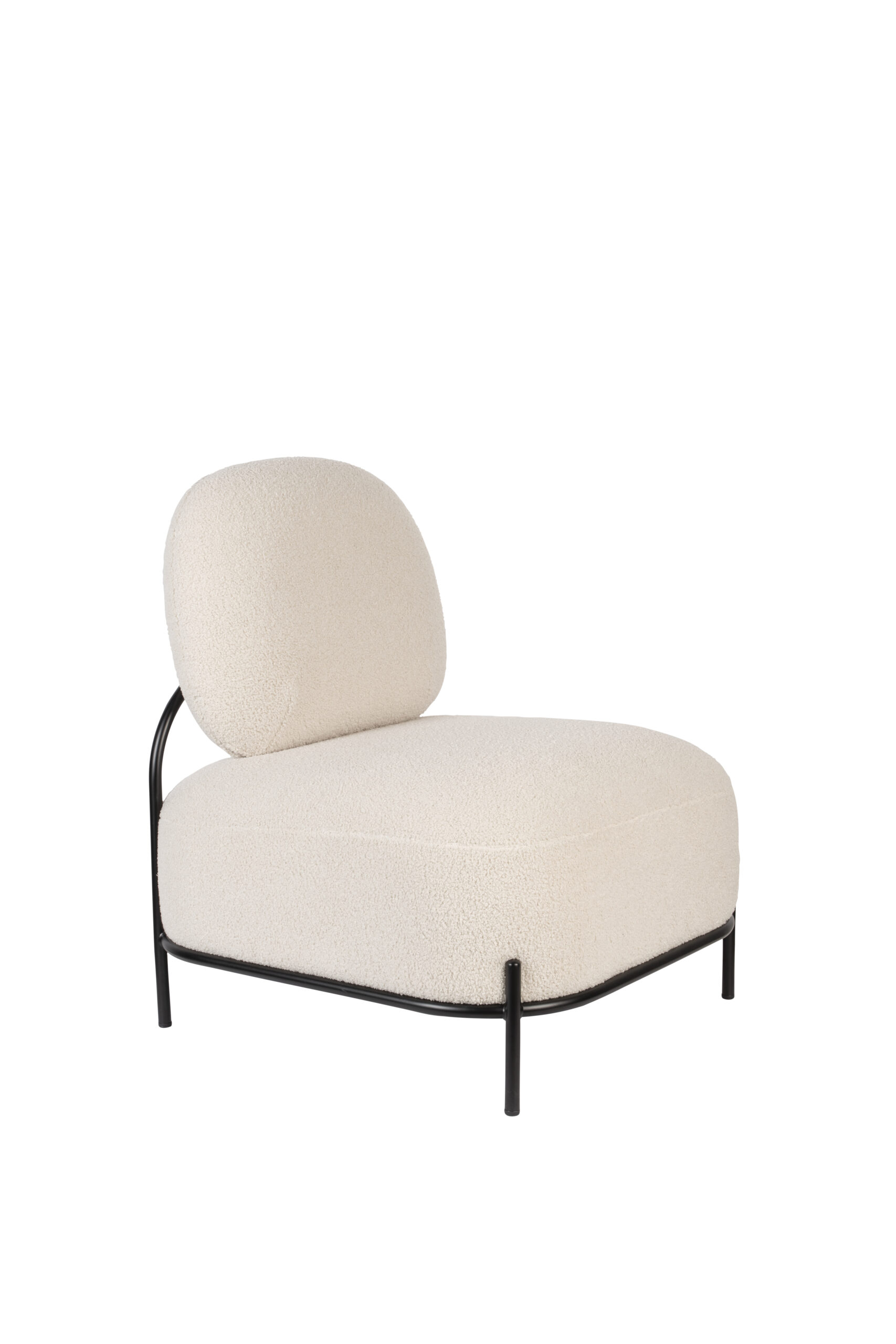 White Label Living Polly Loungestol Elfenben Bamsestof Og Jern