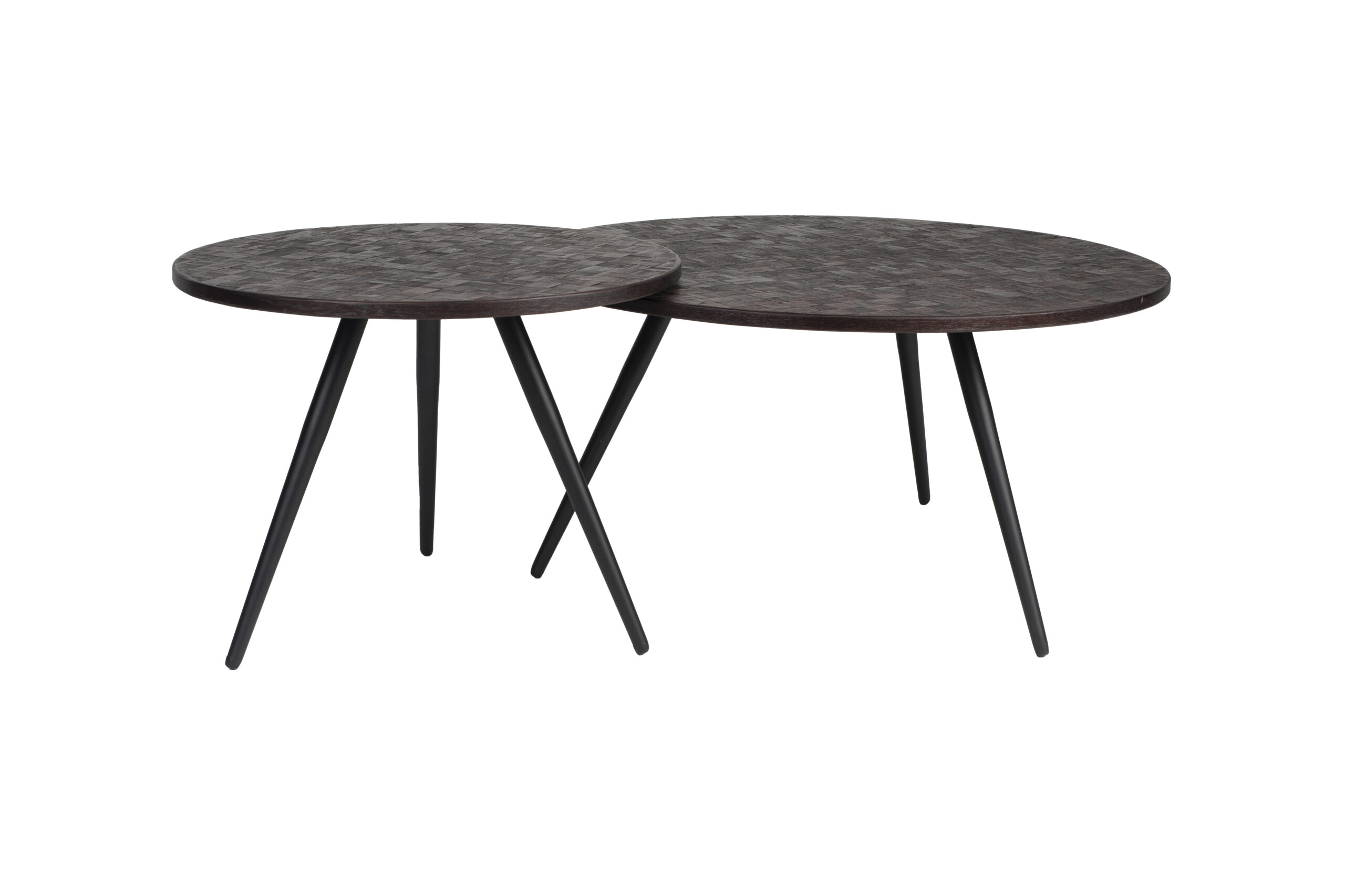 White Label Living Webster Sofabord Og Sidebord Brun Genbrugsteak Og Jern Sæt Med