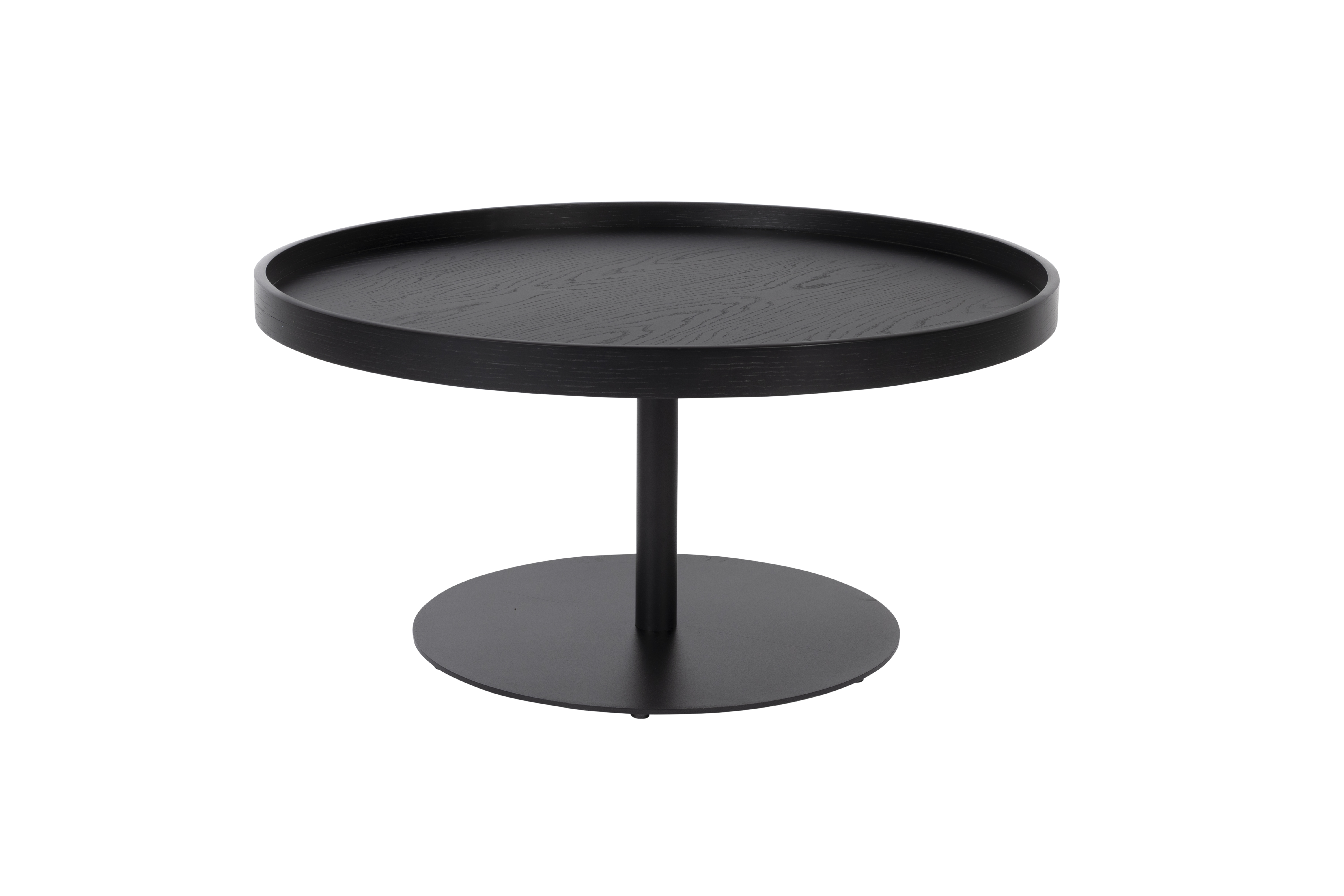 White Label Living  White Label Living Yuri   Sidebord  Rund Sort Egefinér Og Sort Jern  ø70