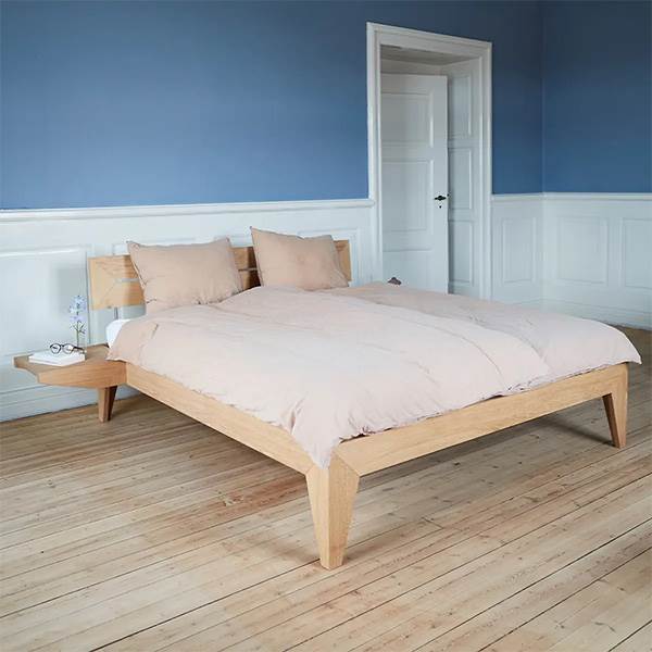 Wood Zone Wz 20 Sengeramme   Massiv Egetræ 180   200 Cm Med Borde Og Gavl